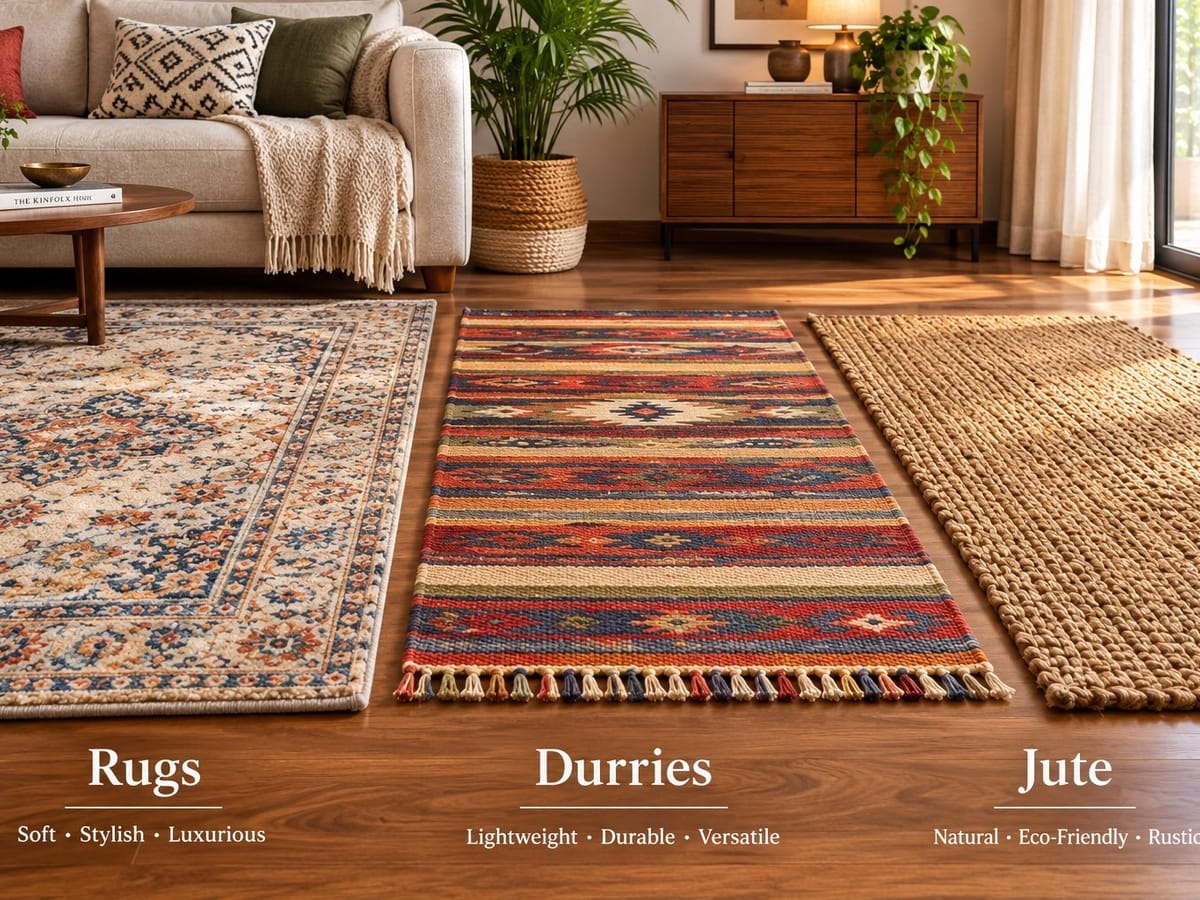 Rugs, durries, jute floor
